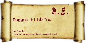 Megyes Eliána névjegykártya
